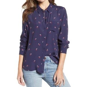 Anthro Rails Cherry Print Button Down Blouse